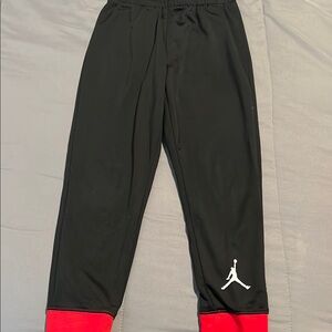 Black Joggers with Red Accents
